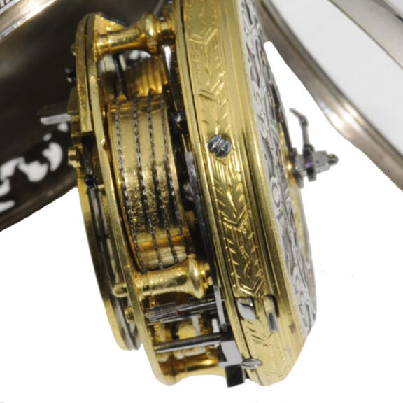 English silver quater repeater repoussé watch Circa 1740 English silver quater repeater repoussé watch Circa 1740