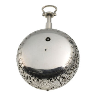 English silver quater repeater repoussé watch Circa 1740 English silver quater repeater repoussé watch Circa 1740