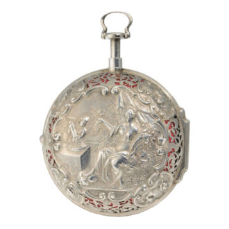 English silver quater repeater repoussé watch Circa 1740 English silver quater repeater repoussé watch Circa 1740