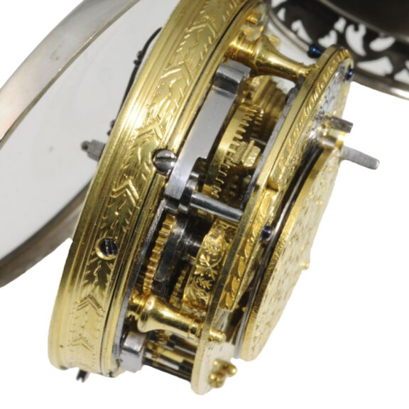 English silver quater repeater repoussé watch Circa 1740 English silver quater repeater repoussé watch Circa 1740