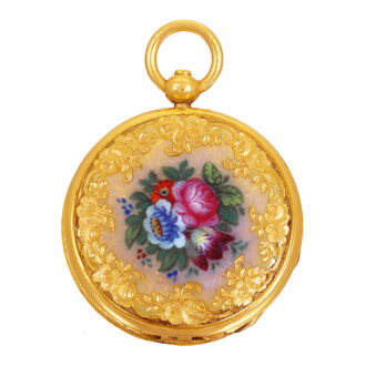 Rare Swiss gold miniature cylinder watch Circa 1850