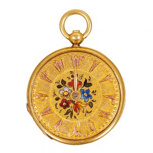Rare Swiss gold miniature cylinder watch Circa 1850