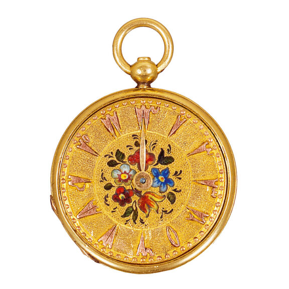 Rare Swiss gold miniature cylinder watch Circa 1850