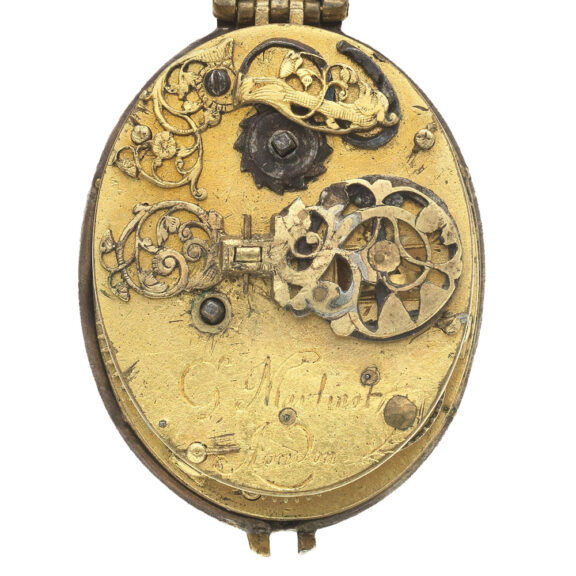 English gilt-metal and silver mounted verge watch Circa 1620 English gilt-metal and silver mounted verge watch Circa 1620