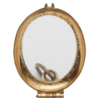 French gilt brass single-handed oval verge watch Circa 1615