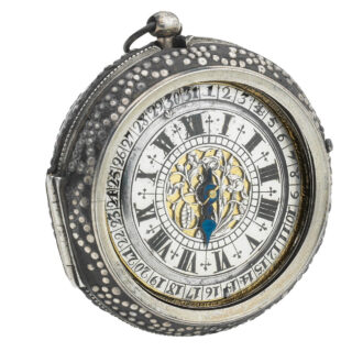 Rare English metal and silver lining verge pocket watch Circa 1665