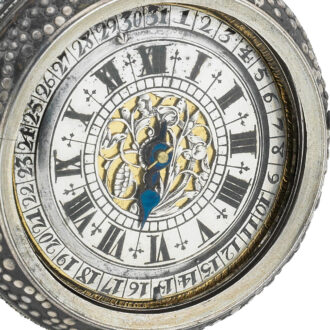 Rare English metal and silver lining verge pocket watch Circa 1665