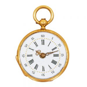 Swiss gold miniature cylinder pocket watch Circa 1850