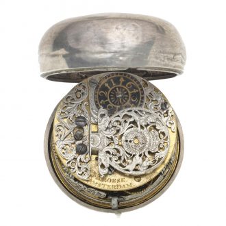 Dutch polished silver pair cased verge watch Circa 1740