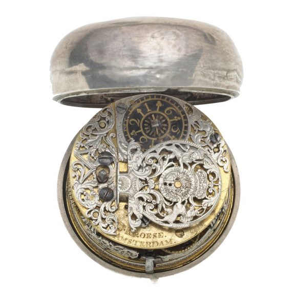 Dutch polished silver pair cased verge watch Circa 1740