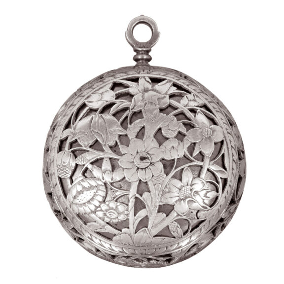 French silver watch with single hand and alarm Circa 1650 French silver watch with single hand and alarm Circa 1650French silver watch with single hand and alarm Circa 1650