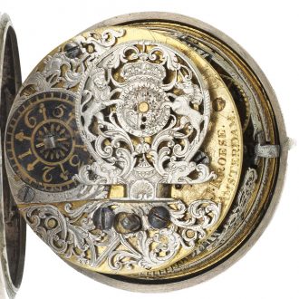 Dutch polished silver pair cased verge watch Circa 1740