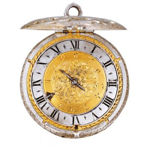French silver watch with single hand and alarm Circa 1650