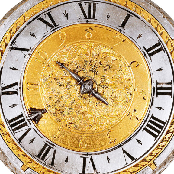 French silver watch with single hand and alarm Circa 1650 French silver watch with single hand and alarm Circa 1650