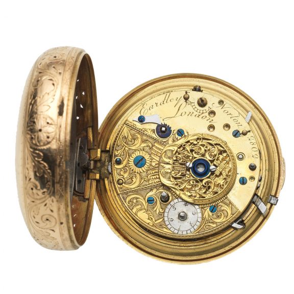 English gold pair cased quarter repeater with date Circa 1790 English gold pair cased quarter repeater with date Circa 1790