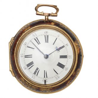 English under-painted horn verge clock watch Circa 1770/1730
