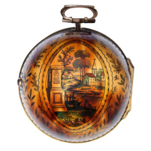 English under-painted horn verge clock watch Circa 1770/1730