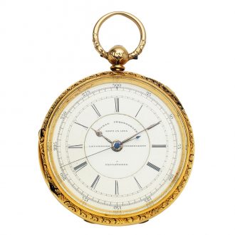 English 18K gold lever with start/stop seconds Circa 1879