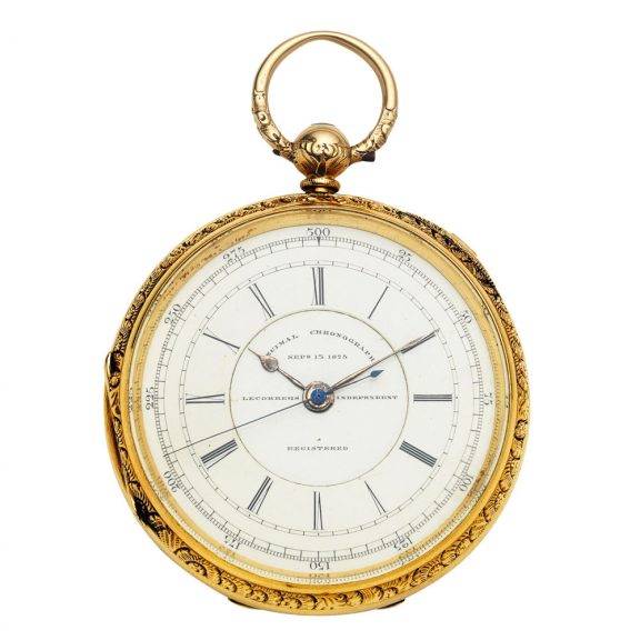 English 18K gold lever with start/stop seconds Circa 1879