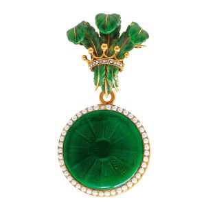 Swiss half pearl and diamond-set brooch watch Circa 1800/1870