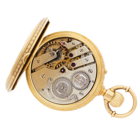 Large Swiss 18K gold open faced pocket chronometer Circa 1880 Large Swiss 18K gold open faced pocket chronometer Circa 1880