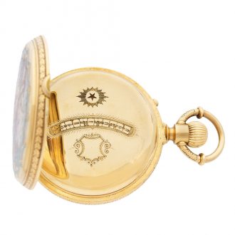 Large Swiss 18K gold open faced pocket chronometer Circa 1880