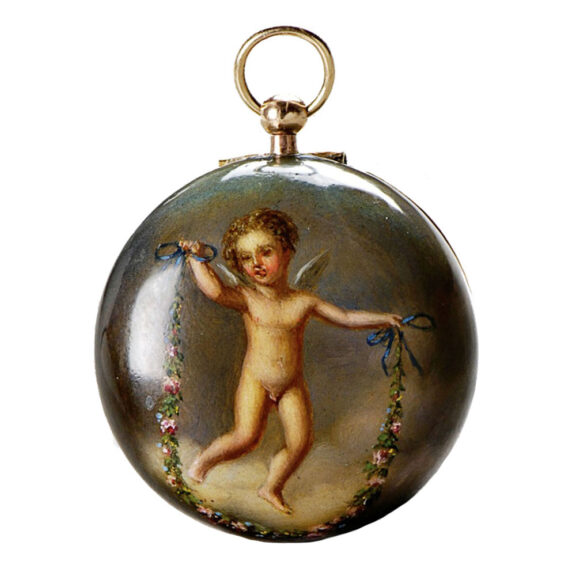 Fine German gold with polychrome enamel watch Circa 1675 Fine German gold with polychrome enamel watch Circa 1675