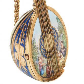 Austrian 18K gold form watch with enamel decoration Circa 1800