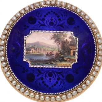 Rare French gold and enamel virgule pocket watch Circa 1800