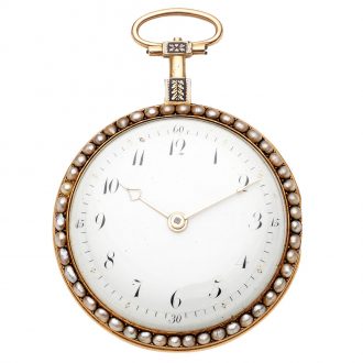 Rare French gold and enamel virgule pocket watch Circa 1800