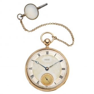 French 18K gold quarter repeating cylinder watch Circa 1820