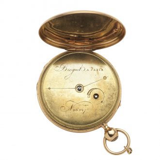 French 18K gold quarter repeating cylinder watch Circa 1820