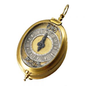 French gilt-brass and silver open faced watch Circa 1620