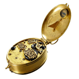 French gilt-brass and silver open faced watch Circa 1620