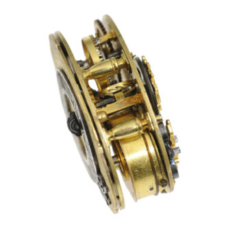 French gilt-brass and silver open faced watch Circa 1620