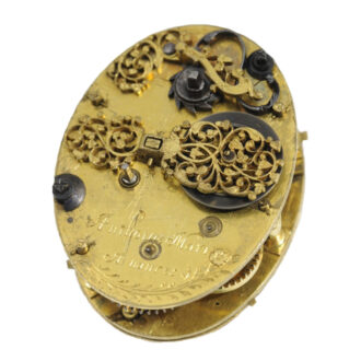 French gilt-brass and silver open faced watch Circa 1620