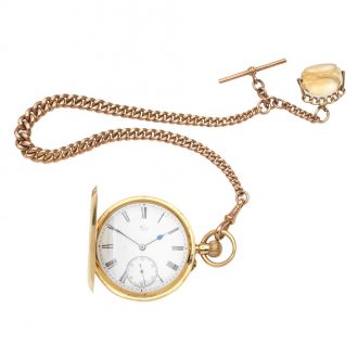 Scottish 18 carat gold full hunter lever pocket watch Circa 1890