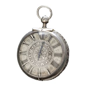 French silver verge pocket watch with alarm Circa 1685