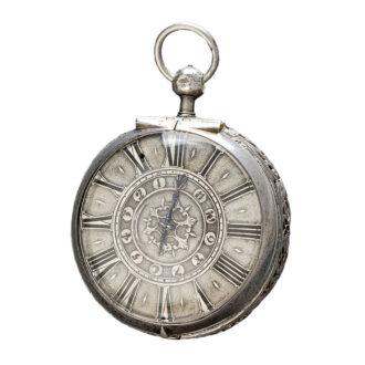 French silver verge pocket watch with alarm Circa 1685