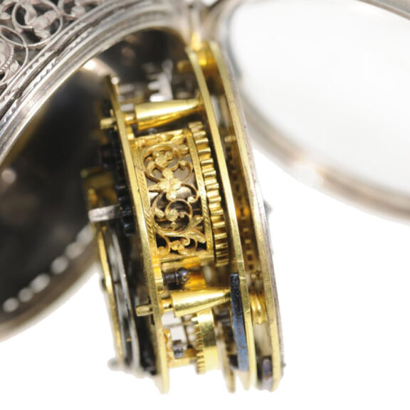 French silver verge pocket watch with alarm Circa 1685 French silver verge pocket watch with alarm Circa 1685