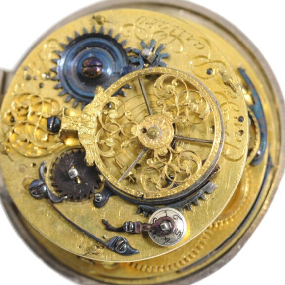 French silver verge pocket watch with alarm Circa 1685 French silver verge pocket watch with alarm Circa 1685