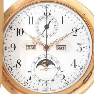 Swiss 18 carat gold quarter repeating calendar watch Circa 1890