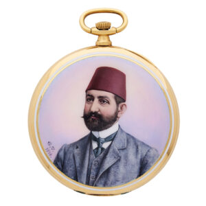 Swiss 18K gold half open faced keyless lever watch Circa 1914