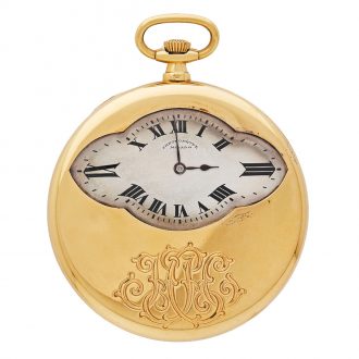 Swiss 18K gold half open faced keyless lever watch Circa 1914
