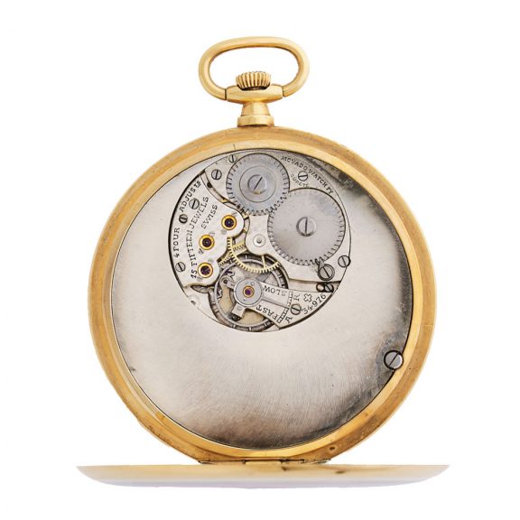 Swiss 18K gold half open faced keyless lever watch Circa 1914 Swiss 18K gold half open faced keyless lever watch Circa 1914