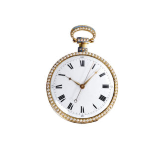 Swiss gold quarter repeating enamel watch Circa 1830