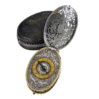 French silver oval one handed neck watch Circa 1650