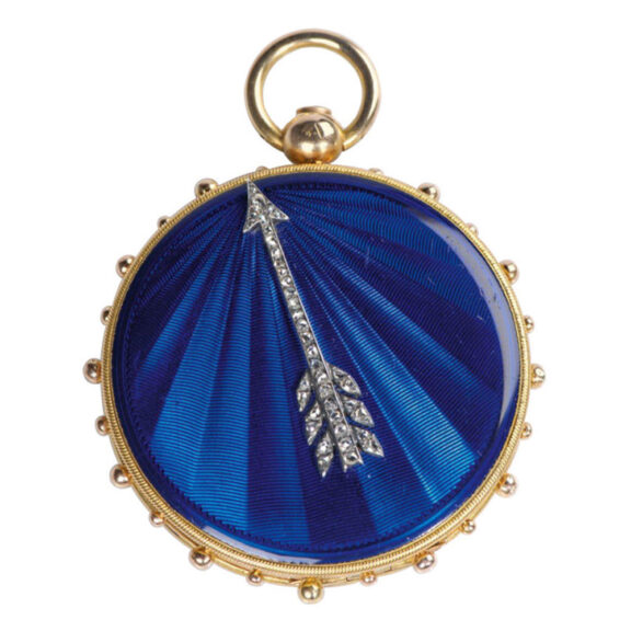 French gold, enamel and diamond set à tact watch Circa 1810