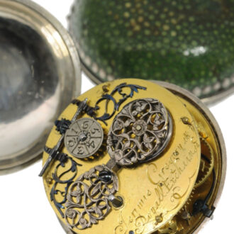English pair cased verge with shagreen outer cover Circa 1660