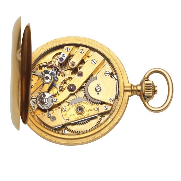 Swiss 18K gold half hunter pocket watch Patek Philippe Circa 1889 Swiss 18K gold half hunter pocket watch Patek Philippe Circa 1889